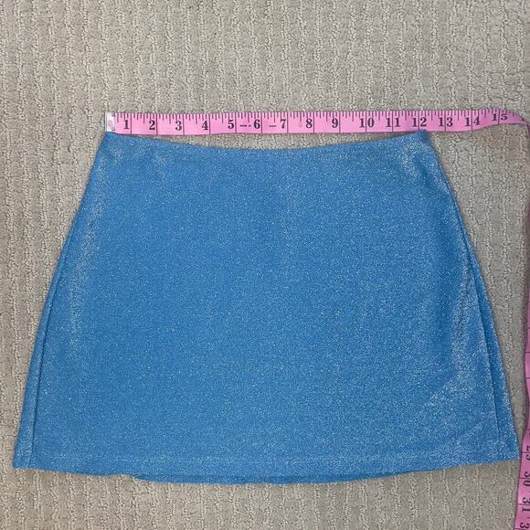 Victoria’s Secret Pink Shimmer Glitter Blue Mini Swim Cover Up Skirt XS - Picture 11 of 11